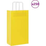 vidaXL Хартиени торбички 250 бр с дръжки жълти 21x11x36 см (4102009)