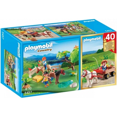 Playmobil 5457 Set Pastva poníkov a vozík na seno