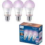 Philips Комплект 3бр. LED смарт крушки PHILIPS A60, E27, 8.5W (60W), 806lm, Wi-Fi, пълноцветни 2200-6500K - 8720169204423 (8720169204423)