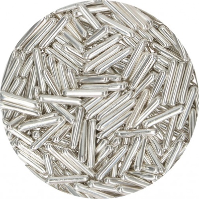 FunCakes Metalické tyčinky strieborné Silver 70 g