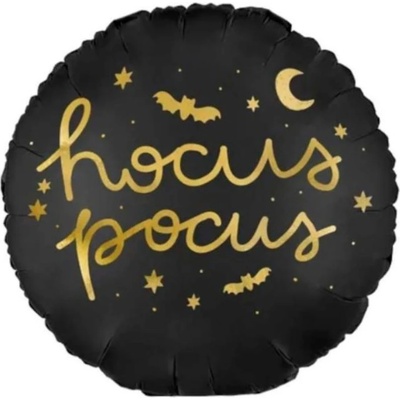 PartyDeco Fóliový balón Hocus Pocus černý 45 cm