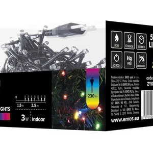 EMOS - ZYK0103 - Коледна светлина, 2.5m, 50 LED крушки, IP20, CLAS, многоцветни (ZYK0103)