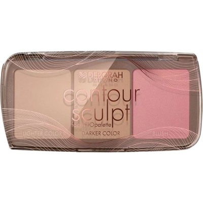 Deborah Milano multifunkční trio paletka s tvářenkou a konturovacími pudry Contour & Sculpt 01 light 3 x 4 g – Zboží Dáma