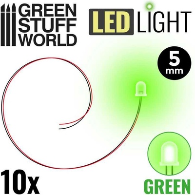 Green Stuff World LED dioda zelená 5 mm 10 ks