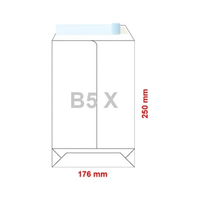 Obálky B5 X 176 x 250 mm dno tašky bílé, samolepicí, krycí páska 445007