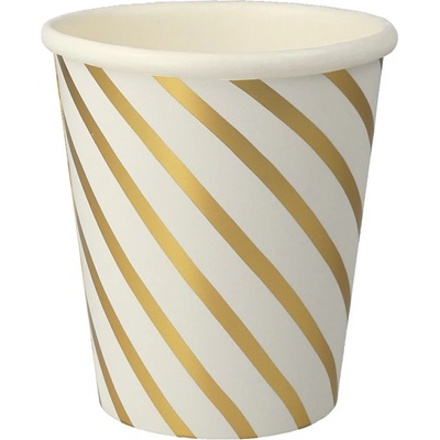 Meri Meri Gold Swirl jednorázové nádobí zlatá bílá