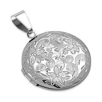 Šperky4U Ocelový přívěsek kulatý medailon otevírací OPP1572