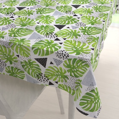 Biante bavlna ubrus Sandra SA-175 Zelené listy Monstera 80x120 cm