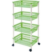 TONTARELLI Regál UH 4-poschodový 40X29XH85CM zelený na kolieskach "Mito 4"