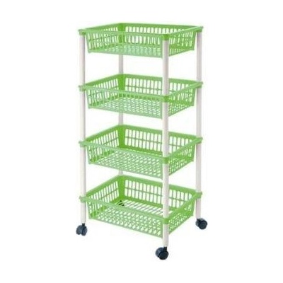 TONTARELLI Regál UH 4-poschodový 40X29XH85CM zelený na kolieskach "Mito 4"