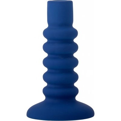 Bloomingville Svícen Thorne Blue 18,5 cm, modrá barva, keramika