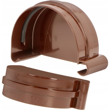 Bryza Čelo žľabu levé plastové Ø 125 mm RAL 8017 hnedé