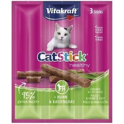 Vitakraft Cat Stick Mini Саламени пръчици с пиле и котешка трева 3 бр