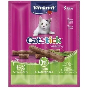 Vitakraft Cat Stick Mini Саламени пръчици с пиле и котешка трева 3 бр