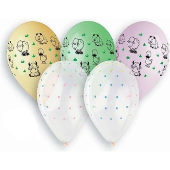 Paper Design Nafukovací balónky potisk zvířátek mix barev