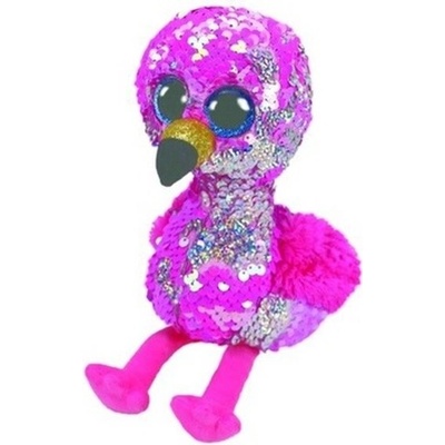 TY Beanie Boos flitrový PINKY plameňák 24 cm