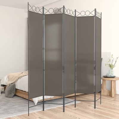 vidaXL 5dílný paraván antracitový 200 x 220 cm textil 350172