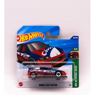 Mattel Hot Wheels Honda Civic Custom Modro-Červená JBB22