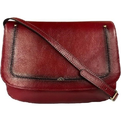 Katana crossbody kožená kabelka s klopou 66802-08 červená