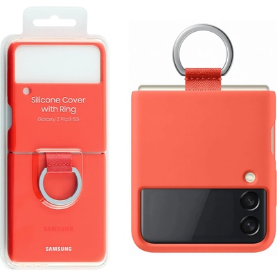 Samsung Оригинален гръб Samsung Silicone Cover за Galaxy Z Flip 3 - Coral, EF-PF711TPE