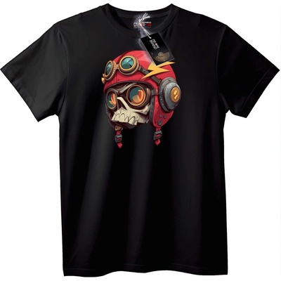 NOONEBRAND Тениска Steampunk Skull байкър - 2XL, Black
