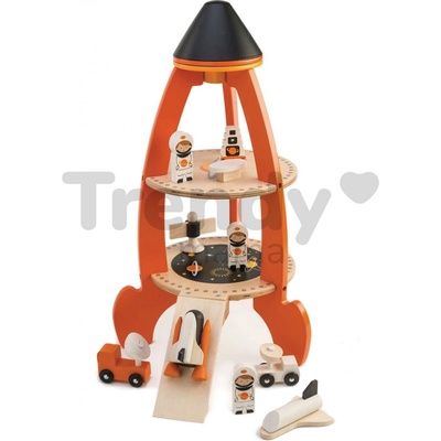 Tender Leaf Toys Drevená raketa s kozmonautami Cosmic rocket