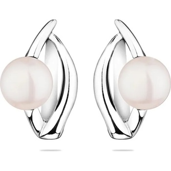 Image 1 of Swan Сребърни обици със сладководни бели перли CAA093EW Swan