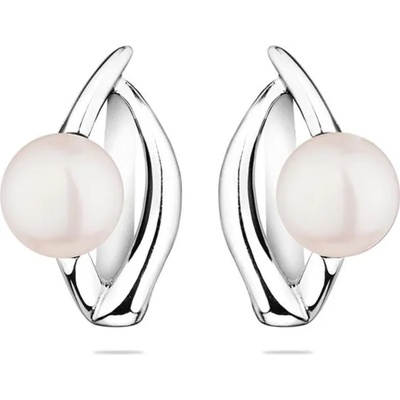 Swan Сребърни обици със сладководни бели перли CAA093EW Swan