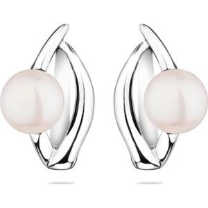 Swan Сребърни обици със сладководни бели перли CAA093EW Swan