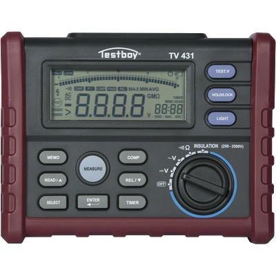 Testboy Тестер за кабелна изолация CAT III 1000Vdc, 0.01M. . . 100G, LCD и звук, Testboy TV 431 - 4028532214319 (4028532214319)