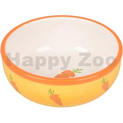 Flamingo miska keramická pro hlodavce Ibo žlutá 13 cm 310 ml