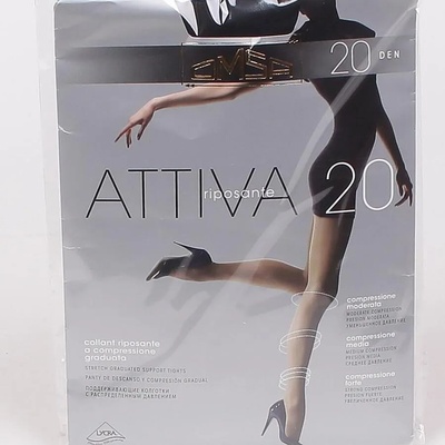 Дамски еластичен чорапогащник в черно Attiva - 20 den