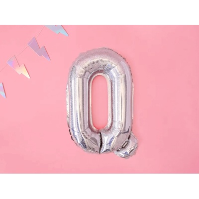PartyDeco Fóliový balónek Mini Písmeno Q 35 cm holografický