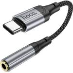 hoco. адаптер aux тип c - 3, 5 мм жак ls36, 0, 12 м, черен