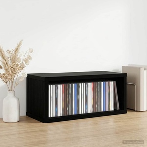 vidaXL Рафтове за CDs Черен дъб 40 x 17 x 17 см Инженерна дървесина (8012709)