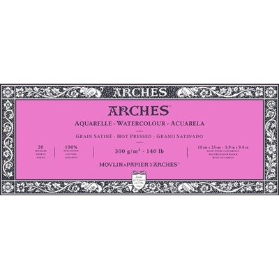 ARCHES Watercolour Hot Pressed Block Natural White Скицник 20 25 x 10 cm 300 g (A1795068)
