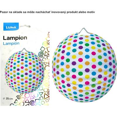 Lampión 25cm guľatý bodky 1ks