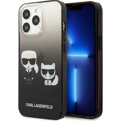 KARL LAGERFELD Кейс Karl Lagerfeld KLHCP13LTGKCK за iPhone 13 Pro / 13 6, 1 ", твърд, черен, Gradient Iconic Karl and Choupette (KF001003-0)