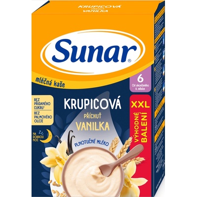 Sunar mléčná kaše Krupicová vanilka 340 g – Zboží Dáma