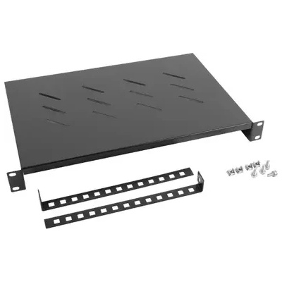 Lanberg Аксесоар, Lanberg 19" fixed shelf 1U / 483x300mm, max load capacity up to 25kg, black (AK-1004-B)