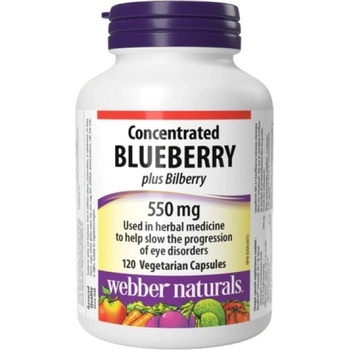 Webber Naturals Concentrated Blueberry plus Bilberry, 550 mg, 120 капсули, Webber Naturals (5172 WN)