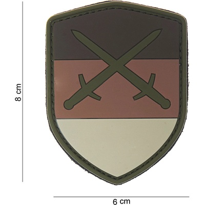 Gumová nášivka 101 Inc vlajka štít Nemecko symbol - desert