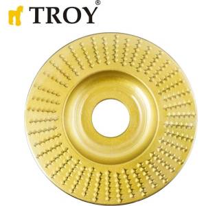 TROY Диск за дърво - за ъглошлайф / Диск за шлайфане на дърво диаметър 125 мм - прав / Troy 25075 / (T 25075)