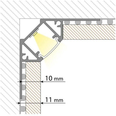 ML-761.431.05.2 Hliníkový profil pro obklady a dlažbu DF 61x24 mm bez difuzoru 2 m