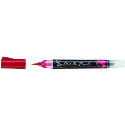 Pentel Dual Metallic Brush štětečkový popisovač - růžový