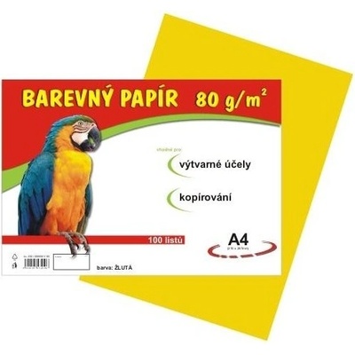 barevné papíry A4 80g 100ls žlutá