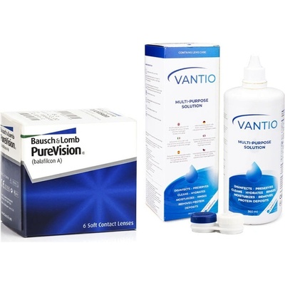 Bausch & Lomb PureVision 6 čoček + Vantio Multi-Purpose 360 ml s pouzdrem