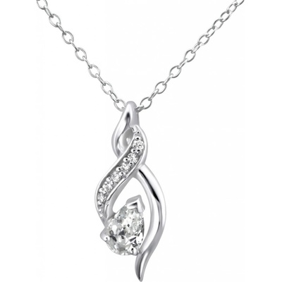 all4Silver Strieborný náhrdeľník slzička M24483-A4S