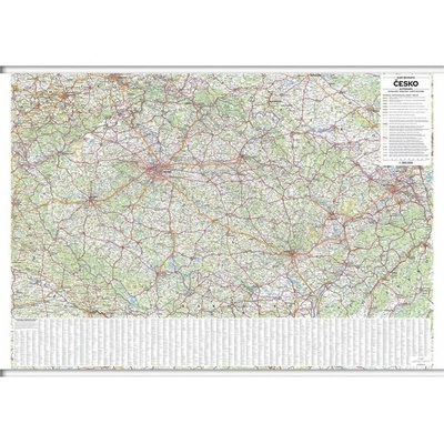 Česko - automapa nástěnná 1:360 000 s plastovými lištami (1360x970mm)