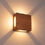 Brilagi - QUADRAY LED външно стенно осветително тяло 6W/230V, дървесен декор, IP54 (BG3828)